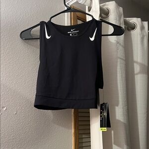 Nike Women's Black Sleeveless Crop Top